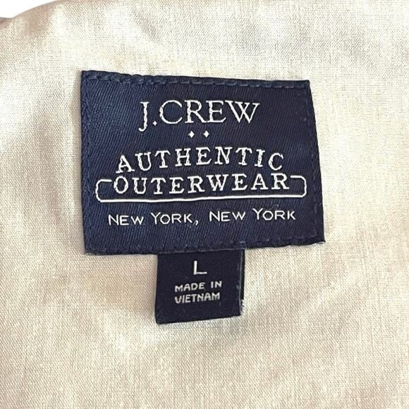 J.Crew Men’s Cotton Work Jacket  Size Large Washed Stone Navy Collar - Picture 6 of 8
